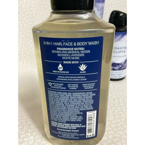 Bath and Body Works Men’s COASTAL CLIFF 3 Piece Set - Picture 2 of 5